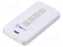 Remote control; Dim: 72x39x13mm; 2.4GHz; Range: 100m; Plating: ABS