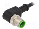 Connection lead; M12; PIN: 4; angled; 5m; plug; 250VAC; 4A; -20÷85°C