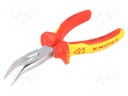 Pliers; insulated,curved,half-rounded nose; 160mm; 1kVAC