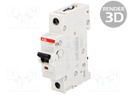 Circuit breaker; 230VAC; Inom: 50A; Poles: 1; DIN; Charact: C; 10kA