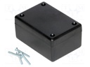 Enclosure: multipurpose; X: 56mm; Y: 81mm; Z: 40mm; 1594; ABS; black