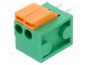 Connector: PCB terminal block; Plating: tinned; THT,spring clamp