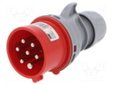 Connector: AC supply 3-phase; plug; male; 16A; 400VAC; IP44,IP54