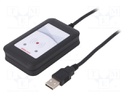 RFID reader; antenna; 88x56x18mm; GPIO,USB; 4.3÷5.5V; f: 13,56MHz