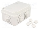 Enclosure: junction box; X: 79mm; Y: 114mm; Z: 57mm; wall mount; IP55