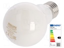 LED lamp; neutral white; E27; 230VAC; 806lm; 7W; 4000K; CRImin: 80