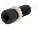 Socket; 2mm banana; 6A; Overall len: 21mm; black; Plating: tinned