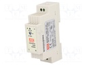 Power supply: switched-mode; 15.2W; 24VDC; 21.6÷26.4VDC; 0.63A