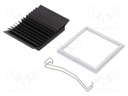 Heatsink: extruded; grilled; black; L: 42.5mm; W: 42.5mm; H: 9.5mm