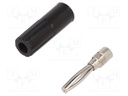 Plug; 4mm banana; 10A; 50VDC; black; 3.5mm2; Contacts: brass