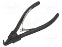 Pliers; for circlip; external; 3÷10mm; Pliers len: 140mm; angular