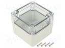 Enclosure: multipurpose; X: 90mm; Y: 90mm; Z: 75mm; ZP; polycarbonate