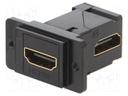 Coupler; HDMI socket,both sides; DUALSLIM; gold-plated; 29mm