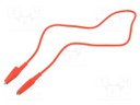 Test lead; Inom: 10A; Len: 0.6m; both sides,aligator clip; red