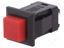 Switch: push-button; Pos: 2; SPST-NO; 1A/250VAC; red; Illumin: none