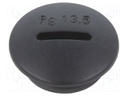 Stopper; PG13,5; IP56; Mat: polyamide; Body: black; Thread: PG; 6mm