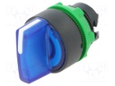 Switch: rotary; Stabl.pos: 1; 22mm; blue; Illumin: LED; IP66; Pos: 3