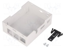 Enclosure: for computer; Raspberry Pi 3 B; ABS; grey; X: 71.1mm