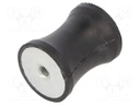 Vibration damper; M8; Ø: 40mm; rubber; L: 50mm; H: 8mm; 965N; 77N/mm