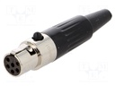 Plug; XLR mini; female; PIN: 6; for cable; soldering; 1.2A; 0.38mm2