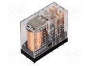 Relay: electromagnetic; DPDT; Ucoil: 12VDC; 5A/250VAC; 5A/30VDC