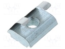 Nut; for profiles; Width of the groove: 10mm; V: with spring leaf