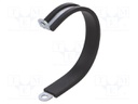 Fixing clamp; ØBundle : 51mm; W: 12mm; steel; Cover material: EPDM