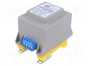 Transformer: mains; 30VA; 230VAC; 9V; 9V; 1.67A; 1.67A; Mounting: DIN