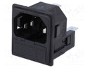 Connector: AC supply; socket; male; 10A; 250VAC; IEC 60320; UL94V-0