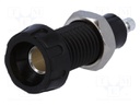 Socket; 4mm banana; 10A; 50VDC; 28.5mm; black; nickel plated; 10mΩ