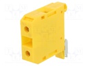 Splice terminal: rail; 4÷25mm2; ways: 1; terminals: 2; yellow; TS35