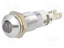 Indicator: LED; prominent; 24÷28VDC; Cutout: Ø8.2mm; IP40; metal