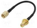 Antenna adapter; SMA-B socket,SMA-A plug; straight; 100mm