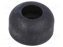 Foot; H: 9.5mm; black; rubber; Dim: Ø17.5mm; Cutout: Ø4mm; -40÷50°C