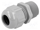 Cable gland; NPT1/2"; IP68; Mat: polyamide; grey