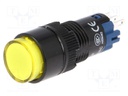 Switch: push-button; Pos: 2; SPDT; 0.5A/250VAC; 1A/24VDC; yellow