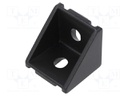 Angle bracket; for profiles; Width of the groove: 8mm; W: 38mm