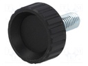 Knob; Dia: 32mm; M10; 20mm; H: 22mm; polyamide; Features: knurled