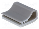 Self-adhesive cable holder; PVC; grey