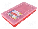 Container: compartment box; 290x185x46mm; red; polypropylene