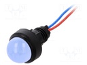 Indicator: LED; prominent; 12VDC; 12VAC; Cutout: Ø13mm; IP40