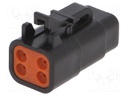 Connector: wire-wire; ATM; plug; female; PIN: 4; IP67; Locking: latch