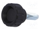 Knob; Dia: 16mm; M5; 16mm; H: 13mm; polyamide; Features: knurled