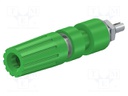 Socket; 4mm banana; 35A; 30VAC; 60VDC; green; nickel plated