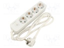 Plug socket strip: protective; Sockets: 4; 250VAC; 16A; 1.5m; IP20