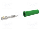 Plug; 4mm banana; 36A; 30VAC; 60VDC; green; non-insulated; on cable