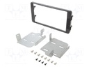 Radio mounting frame; Fiat,Mitsubishi; 2 DIN; black gloss