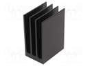 Heatsink: extruded; grilled; black; L: 50mm; W: 35mm; H: 70mm; 5.4K/W