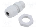 Cable gland; with thread PG; PG7; IP68; Mat: polyamide; light grey