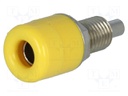 Socket; 4mm banana; 16A; 60VDC; Cutout: Ø8.1mm; yellow; insulated